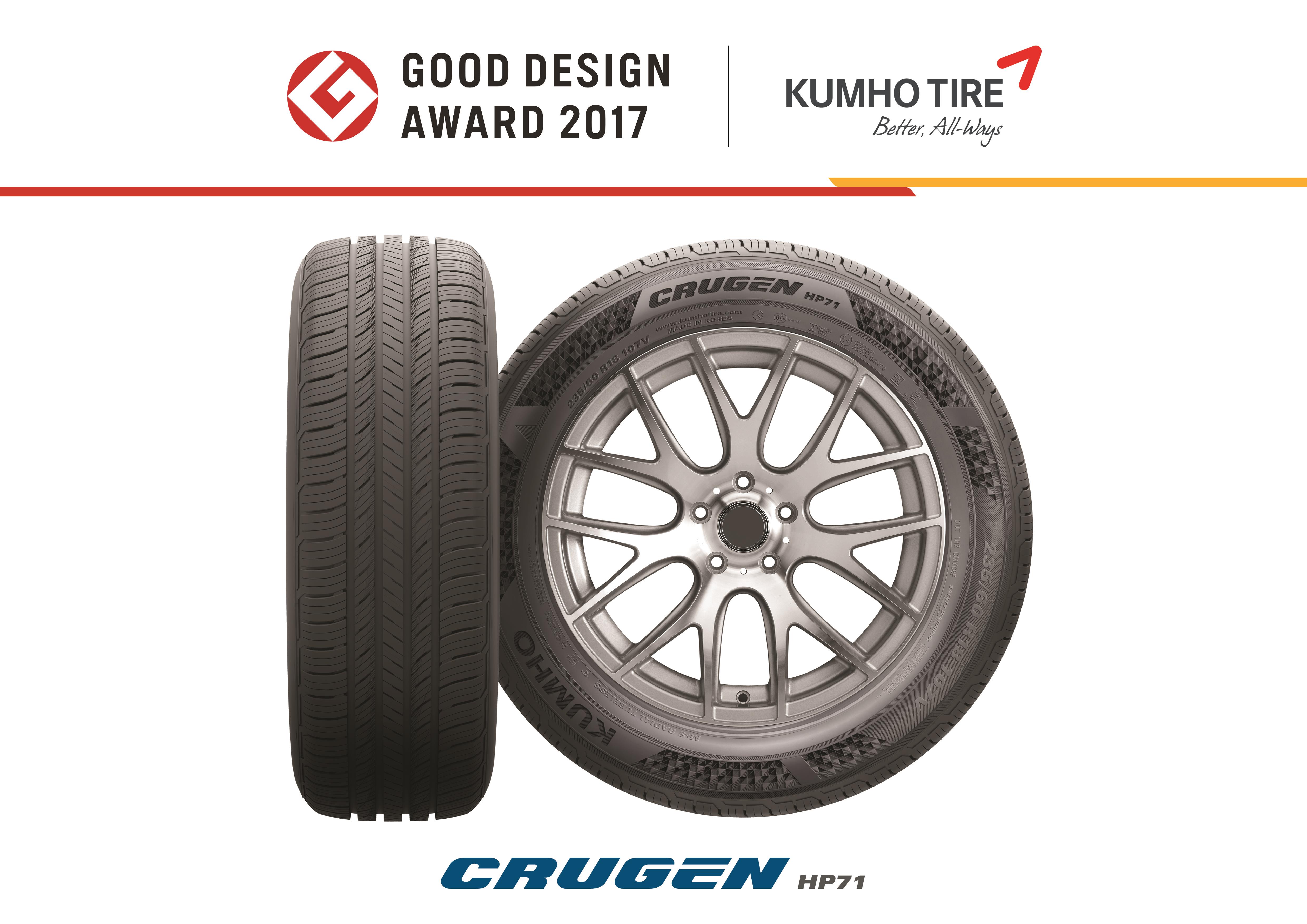 Kumho Tire’s Crugen HP71 Tire for SUVs Picks Up Prize at Good Design Awards Businesskorea