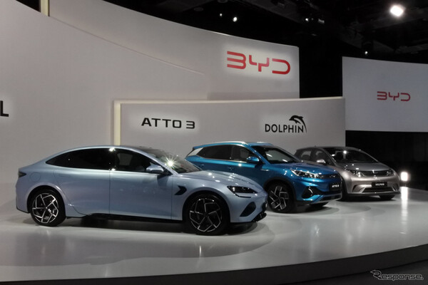 BYD's electric car models on display